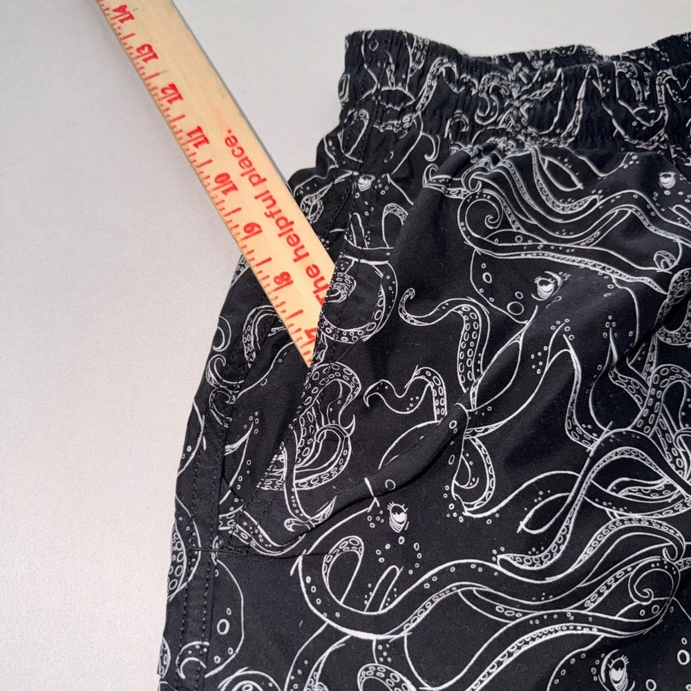 Vilebrequin Moorea Swim Trunks Mens XXL Black White Octopus Poulpes Short Luxury